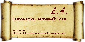 Lukovszky Annamária névjegykártya