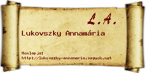 Lukovszky Annamária névjegykártya
