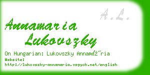 annamaria lukovszky business card